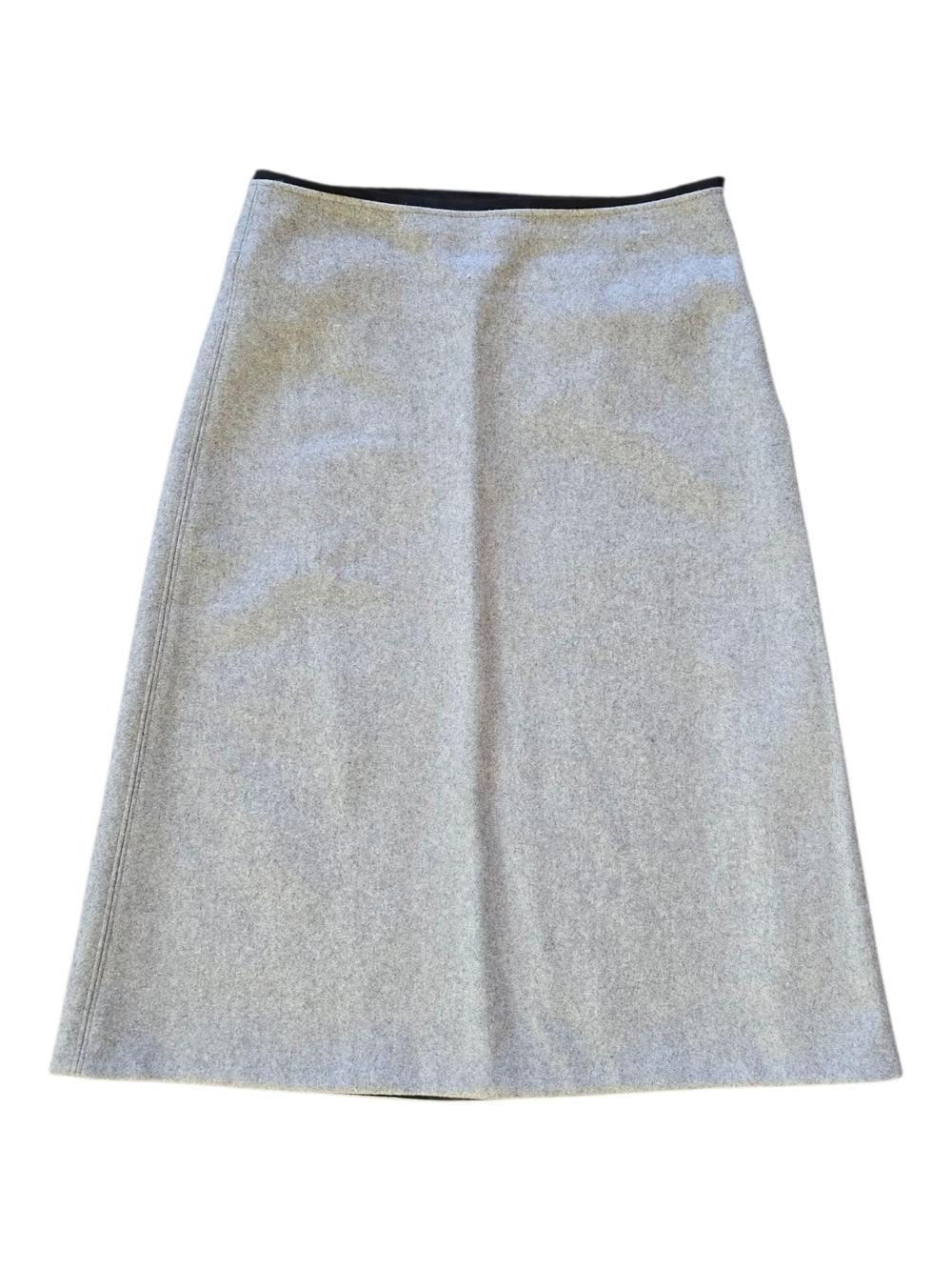 rag & bone Light Gray A-Line Wool Skirt